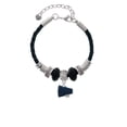thumbnail image 2 of Delight Jewelry Silvertone Small Navy Blue Megaphone Grandmother Celtic Knot Leather Bead Bracelet, 7"+2" Extender, 2 of 4
