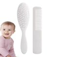 thumbnail image 1 of Juego de cepillo y peine para el cabello de bebé, cepillo para el cabello de plástico suave y peine, Kit de masaje para el cuero cabelludo para recién nacidos y niños pequeños, 1 of 5