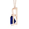 thumbnail image 2 of Angara Natural 1.75 ct Blue Sapphire V-Bale Pendant Necklace in 14K Rose Gold for Women - Pear Shape Blue Sapphire Pendant Necklace, 2 of 9