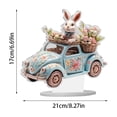 thumbnail image 2 of 1-Piece Acrylic Easter Bunny & Egg Display Stand, Boasts Charming 2D Floral Car Scene, Easter Bunny decorations, Table decorations for Party, Great for Enhancing Easter Party, 2 of 7