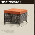 thumbnail image 5 of Meetleisure 2 Piece Outdoor Ottomans with Cushions,Orange, 5 of 7