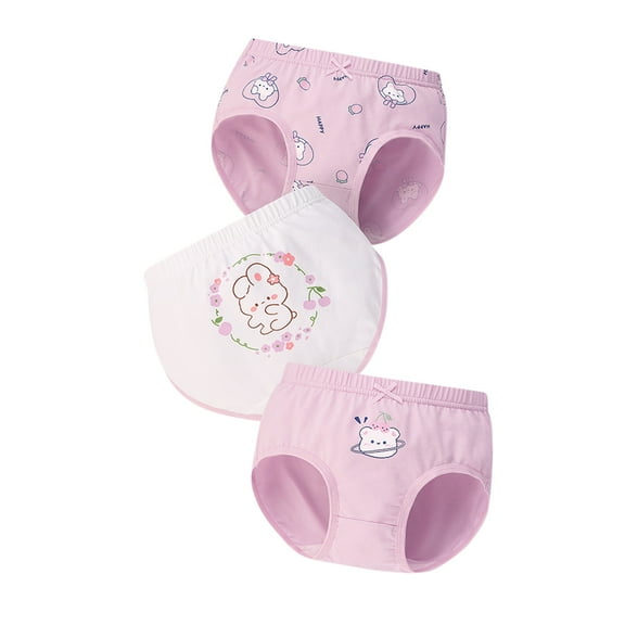 Coerni Kids Toddler Baby Girls Underwear Cute Print Underwear Shorts Pants Cotton Briefs Trunks 3PCS Girl Panties 5t