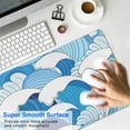 thumbnail image 4 of "Large Gaming Mouse Pad with Japanese Wave Design, Non-Slip Rubber Base, Stitched Edges - Size XL 31.5 x 11.8 inches", 4 of 7