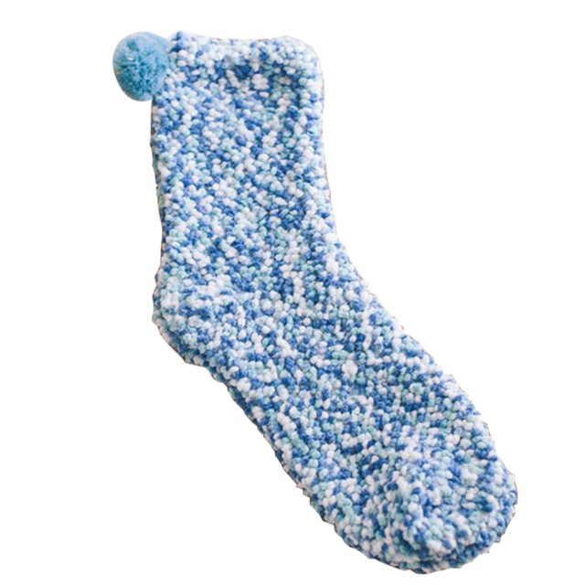 Women Socks Pom Pom Thick Warm Creative Fuzzy Crew Socks Sleeping Socks with Box