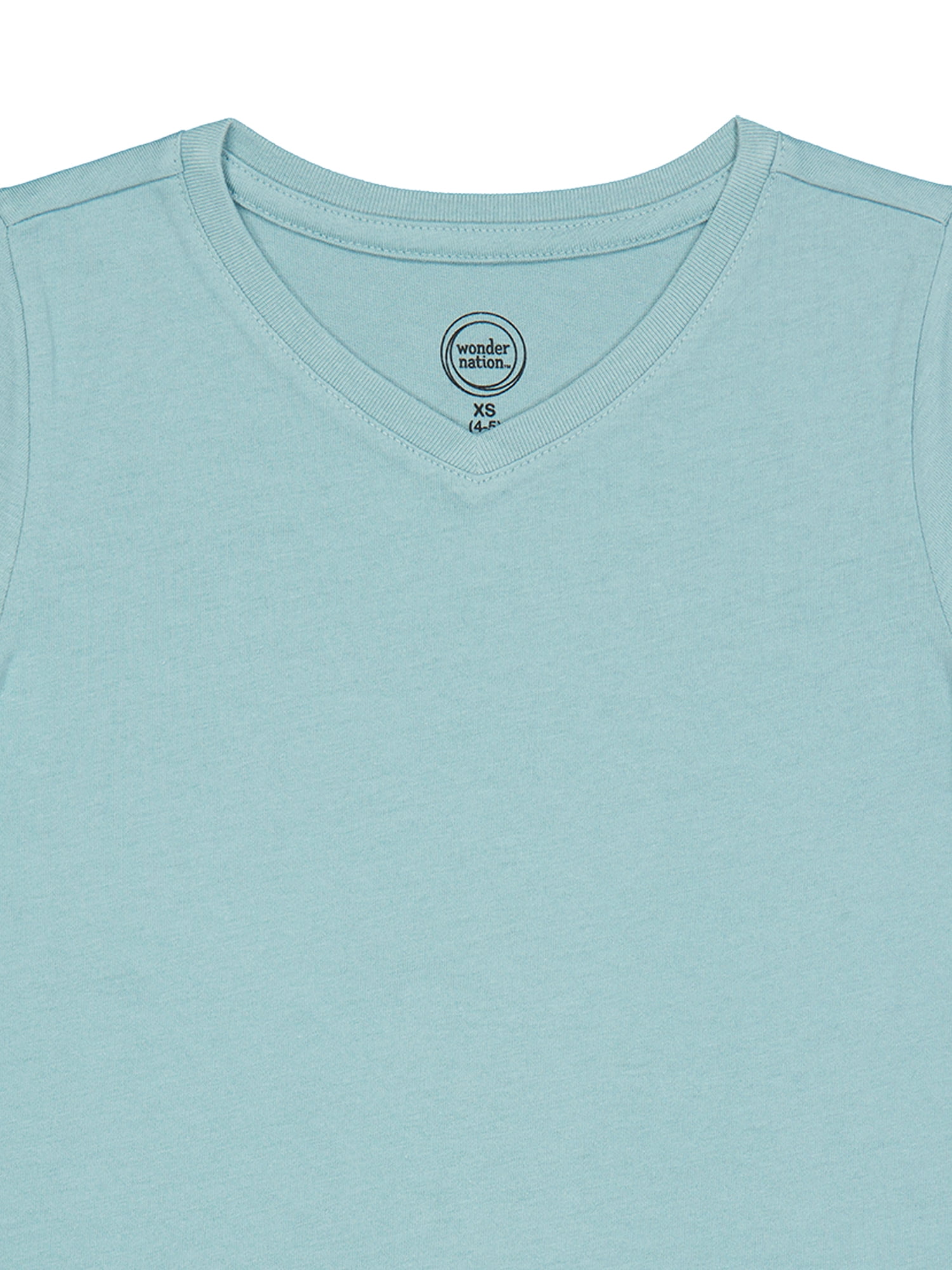 Wonder Nation Girls Short Sleeve Kid Tough V-Neck Tee, Sizes 4-18 & Plus