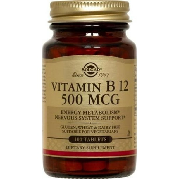 Solgar Vitamin B12 500 mcg Tablets, 100 Ct