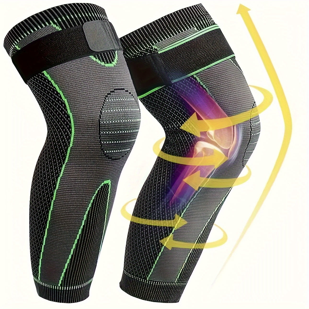 2pcs Full Leg Sleeves Long Compression Leg Sleeve Knee Sleeves Protect Leg, for Man Women Basketball, Arthritis Cycling Sport
