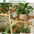thumbnail image 4 of Chak’s Choice Bamboo storage rack, multi-tiered indoor succulent plant and climbing flower rack, -6 flower pot holders, 4 of 5