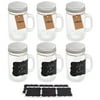 California Home Goods (6 Pack) 16oz Mason Jar Mugs w/ Lids & Chalkboard Labels