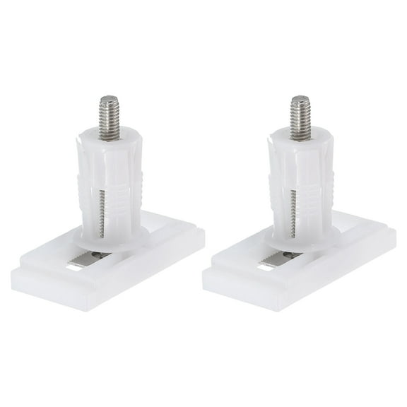 2Pcs Toilet Seat Cover Hinge, 45mm Blind Hole Rectangular Bolts with Nuts Washers Toilet Seat Top Cover Lid Seat Fixings, White
