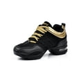 thumbnail image 4 of Fangasis Girls Comfortable Jazz Shoe Thick Soled Lightweight Walking Dance Shoes Athletic Casual Round Toe Black Gold Style A 5.5, 4 of 5