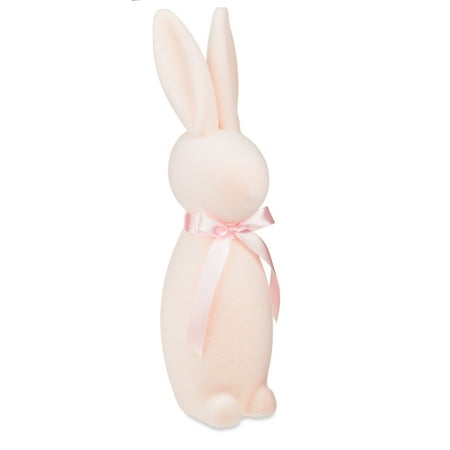 Easter Flocked Bunny Decor, Pink, 16 Inch, Way To Celebrate