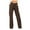 Brown, variant on WEAIXIMIUNG Womens Pants Size 12 Women's Casual Mid Waist Cargo Jeans Stretch Wide Leg Denim Pants with Pockets
