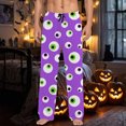 thumbnail image 2 of SJLDQY Mens Halloween Pajamas Pants Wide Leg Pjs Trousers for Men Hallowmas Pumpkin Ghost Elastic Waist Homewear Loungewear With Pocket, 2 of 6