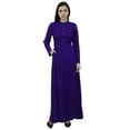 thumbnail image 1 of Bimba Robe Jilbab Unie à Col Mandarin pour Femmes avec Poches Manches Longues, 1 of 7
