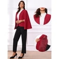 thumbnail image 2 of DARING DIVA Women's Cape Sleeve Business Work Open Front Casual Jacket Coat XS Red, 2 of 6