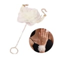 thumbnail image 2 of Fogun 4Colors Exaggerated Cloth Big Rose Flower Bracelet Butterfly Bracelet Rings Chain for Women Elegant Adjustable Jewelry, 2 of 2