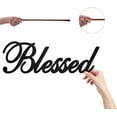 thumbnail image 3 of Blessed Wooden Sign Unfinished Word Cutouts Unfinished Rustic Decorative Letter Laser Cut Wall Art for DIY Home Apartment Bathroom Living Room Farmhouse Baptism Tabletop Decoration 11.8x3.9in, 3 of 9