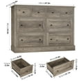 thumbnail image 2 of Homfa 8 Drawer Horizontal Combo Dresser for Bedroom, Modern Chest of Drawers Wood Storage Cabinet for Living Room, Gray, 2 of 8
