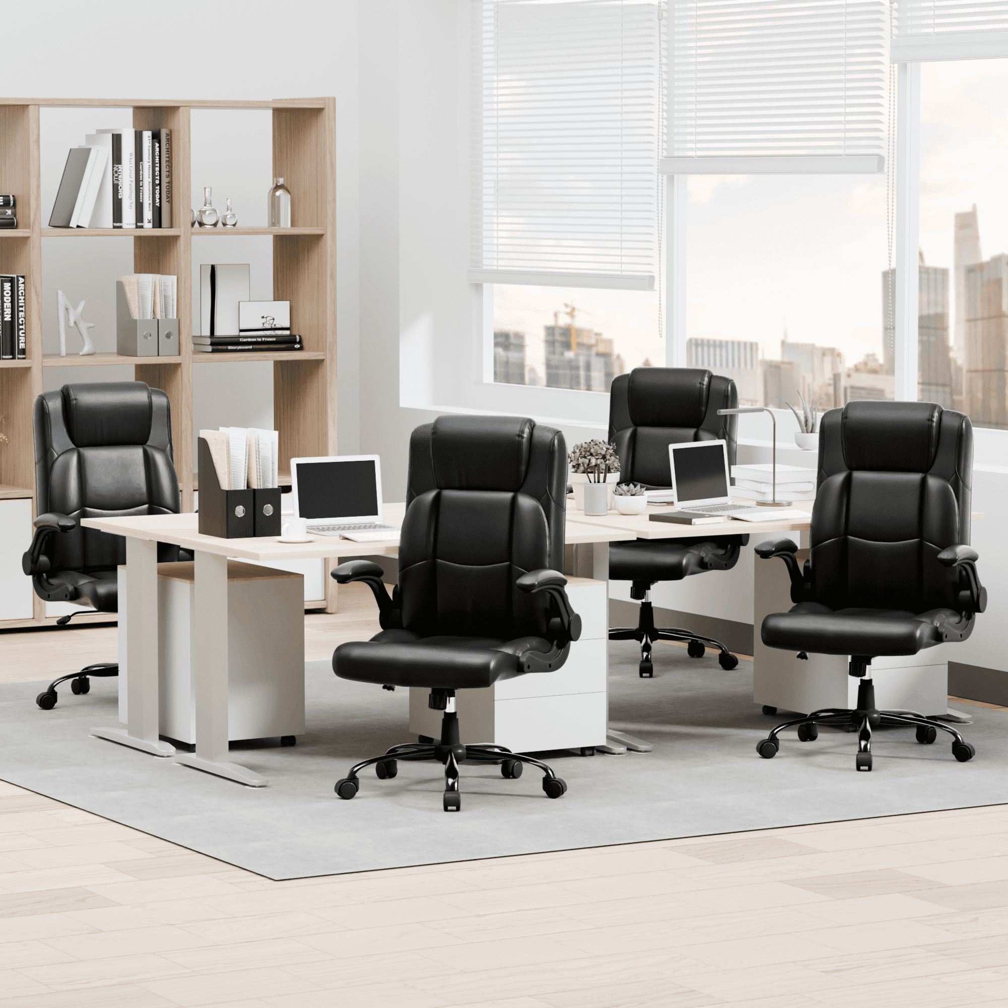 JONPONY Big and Tall Office Chair 400LBS Wide Seat Ergonomic Computer Desk Chair High Back Executive(图4)