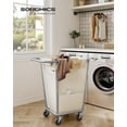 thumbnail image 2 of Cesto de Ropa SONGMICS con Ruedas 130L Bolsa Cremoso Blanco, 2 of 6