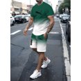 thumbnail image 4 of Conjunto de ropa deportiva para hombre, camiseta informal y pantalones cortos transpirables para correr, 2 conjuntos de cambio gradual, novedad de 2024, 4 of 4
