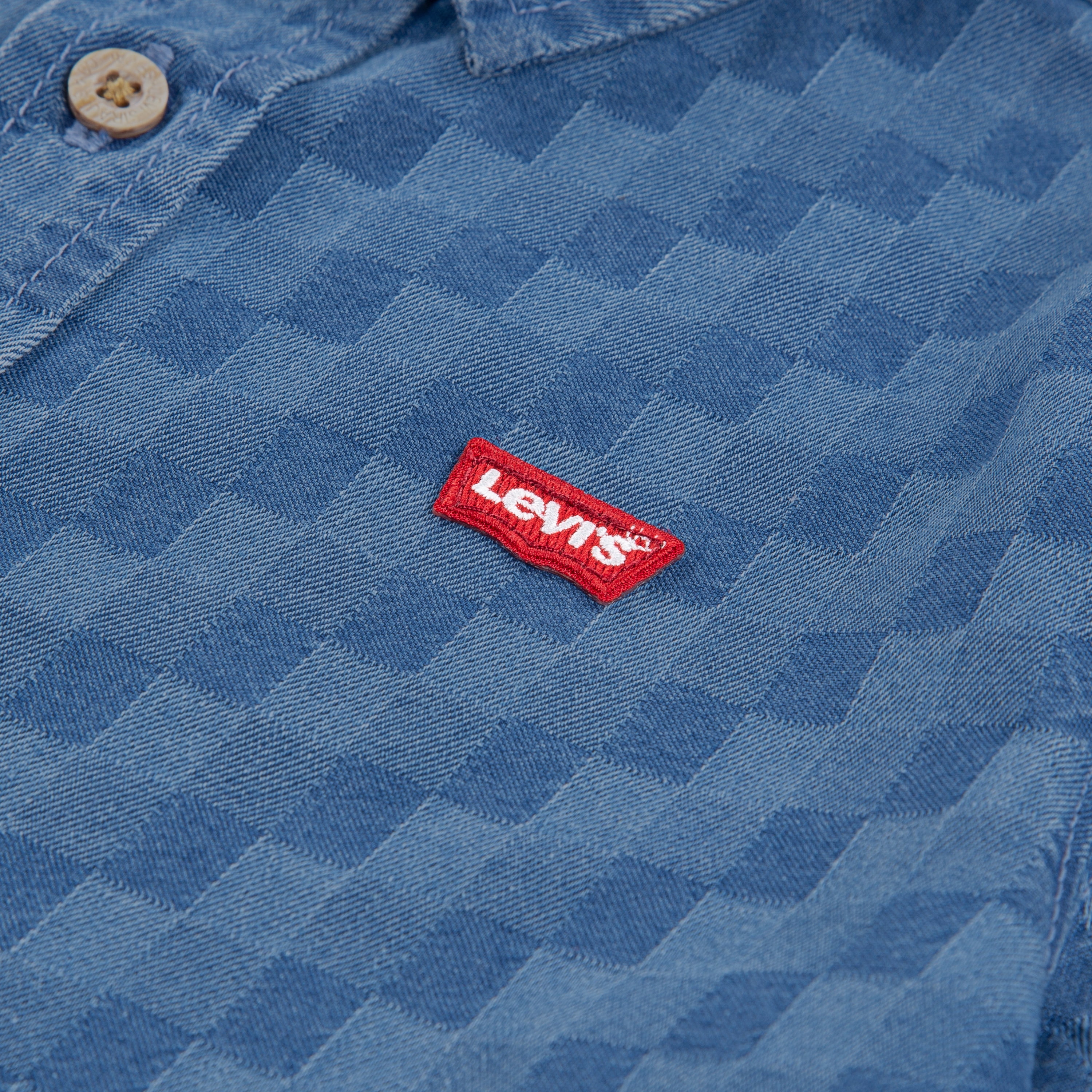 Levi's Boys' Checked Denim Button Up Shirt with Short Sleeves, Sizes 4-20