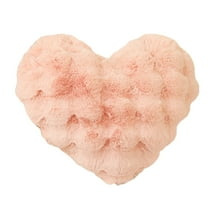 QTBIUQ Home Decoration Gift Throw Heart Plush Decor Anniversary Stuffed for Cushion Pillow Wedding Back Valentines Rose Shaped Valentine's Plush Pillow Pink