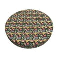 thumbnail image 3 of Picia Doodle Food pattern Round Stool Covers Comfy Seat Covers Stretch Removable WashableChair Slipcover Round Bar Chair Cushion Cover-13 inch, 3 of 7