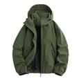 thumbnail image 6 of HOMADLES Mens Windbreaker Jacket Stand Collar Long Sleeve Zip Up Jacket Loose Fit Lightweight Jacket Army Green Size 4XL, 6 of 10