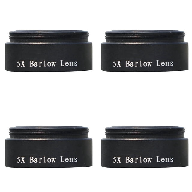 4piezas Lente Barlow 5X para Cualquier M28X0.6 Rosca 1,25 Pulgadas Telescopio Ocular Astronomía Tubo Extensor Diagonal o Adaptador de Cámara
