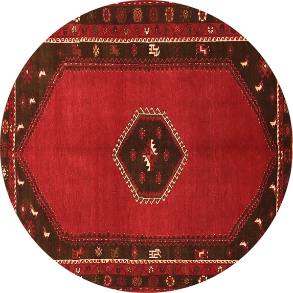Ahgly Company Indoor Round Persian Orange Traditional Area Rugs, 5' Round