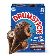 Drumstick Chocolate Cookie Dipped Ice Cream Cones Variety Pack, 8 Count, 36.8 oz