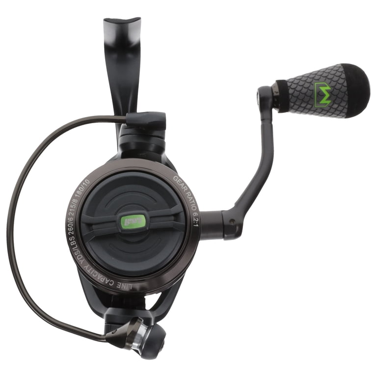 Lew's MACH 2 Spinning Fishing Reel, Size 400 Reel, Black/Green