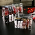thumbnail image 3 of Shoreew Transparent Lipstick Storage Box Organizer with 18 Compartments Large Capacity Dustproof Lipstick Nail Polish Container, 3 of 7