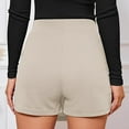 thumbnail image 5 of UYISJ Skorts for Women High Waisted Skirt with Shorts Side Slit Pull On Stretchy Mini Skirts Casual Shiny Velvet Going out Shorts Beige XL, 5 of 8