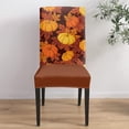 thumbnail image 4 of Fall Maple Leaves Chair Covers Set of 4,Thanksgiving Pumpkin Dining Room Chair Cover,Autumn Orange Watercolor Removable Washable Kitchen Chair Covers Decorative Chair Protector for Party Holiday, 4 of 7