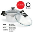 thumbnail image 2 of Flonal Onice Non-Stick Deep Stew Cooking Pot with Glass Lid 5.5 Qt (5.2 L) Forged Aluminum Ceramic Nonstick Stockpot Soup Pot, White, 2 of 8