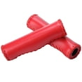 thumbnail image 3 of 1 par de empuñaduras de manillar de bicicleta de PU cosidas a mano con enchufe (rojo), 3 of 10