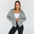thumbnail image 3 of SUNBS Drawstring Zip Up Hoodies for Women Fall Sweatshirts Jackets Casual Comfy Tops Outfits Clothes with Pocket, 3 of 6