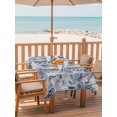 thumbnail image 2 of Outdoor Tablecloths with Umbrella Hole & Zipper, Palm Leaves 54x80 Inch Tablecloth Rectangle, Spring Tropical Leaf Botanical Vintage Blue Waterproof Table Cloth, Patio/Pool/Picnic Table Covers, 2 of 8