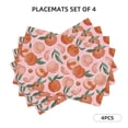 thumbnail image 3 of Placemats Set of 4 / 6, Painting Peach Placemats for Dining Table Indoor/Outdoors Heat Resistant Washable Placemats 18" x 12", 3 of 8