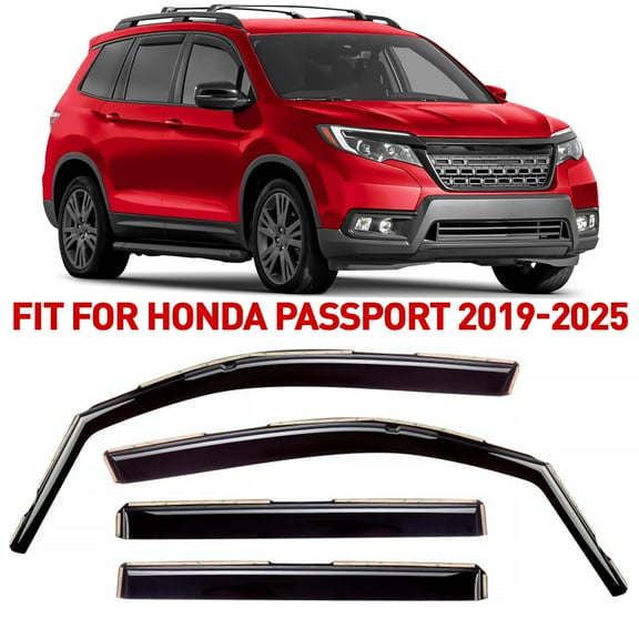 Voron Glass in-Channel Extra Durable Rain Guards for Honda Passport 2019-2025, Window Deflectors, Vent Window Visors, 4 Pieces - 200916