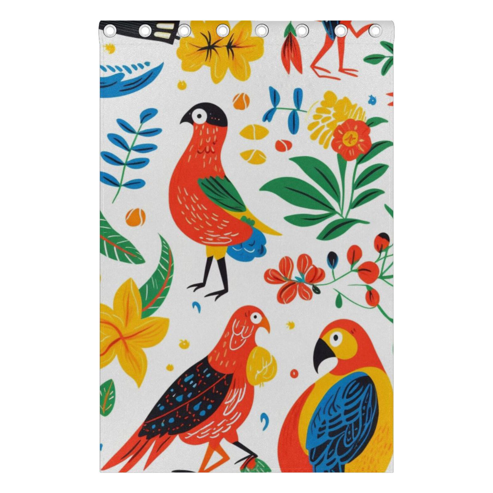 Birds with Flowers Leaves Black Out Curtains 72 Inch Length Curtains for Sliding Glass Doors Bedroom Living Room 2 Pack