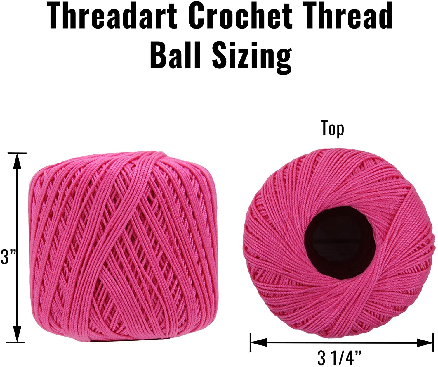 6 Ball Pack Threadart 100% Pure Cotton Multicolor Crochet Thread - Size 10 - Color 50 - Variegated Garden Greens