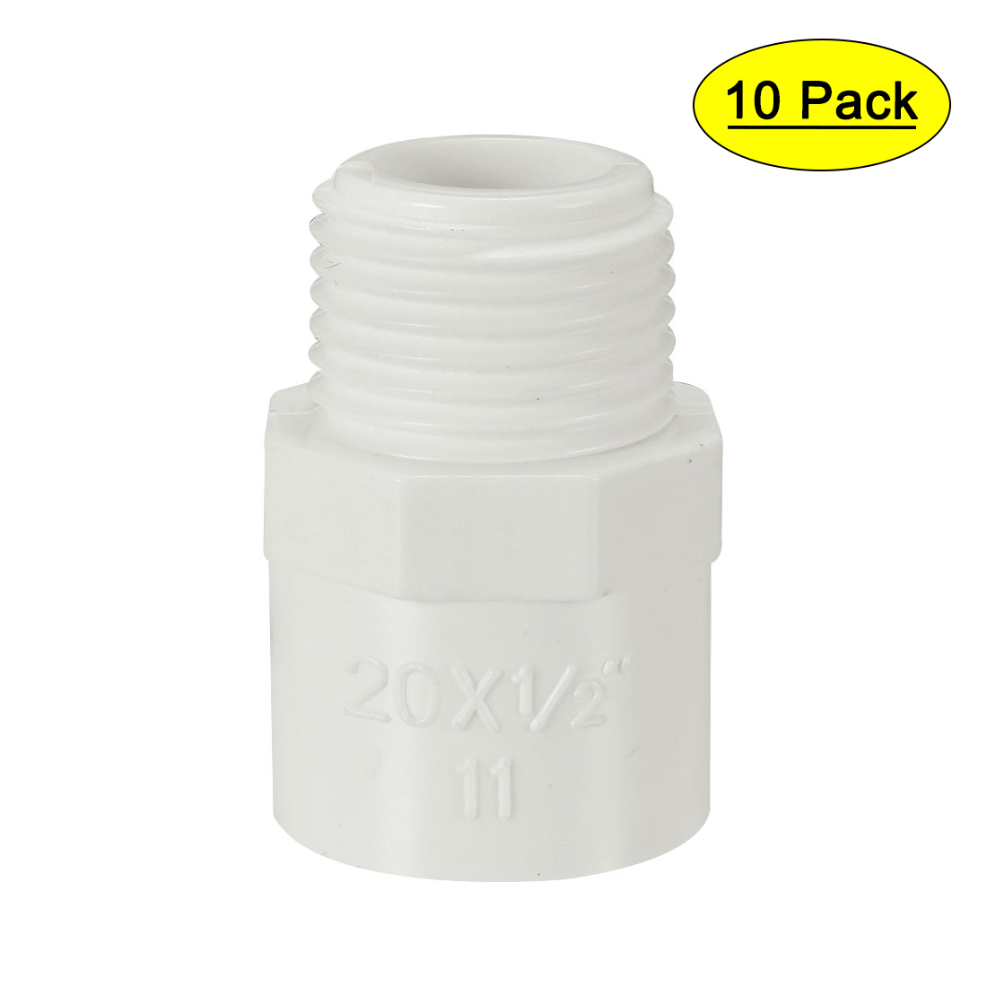 20mm Slip x 1/2 PT Male Thread PVC Pipe Fitting Adapter Connectors 10