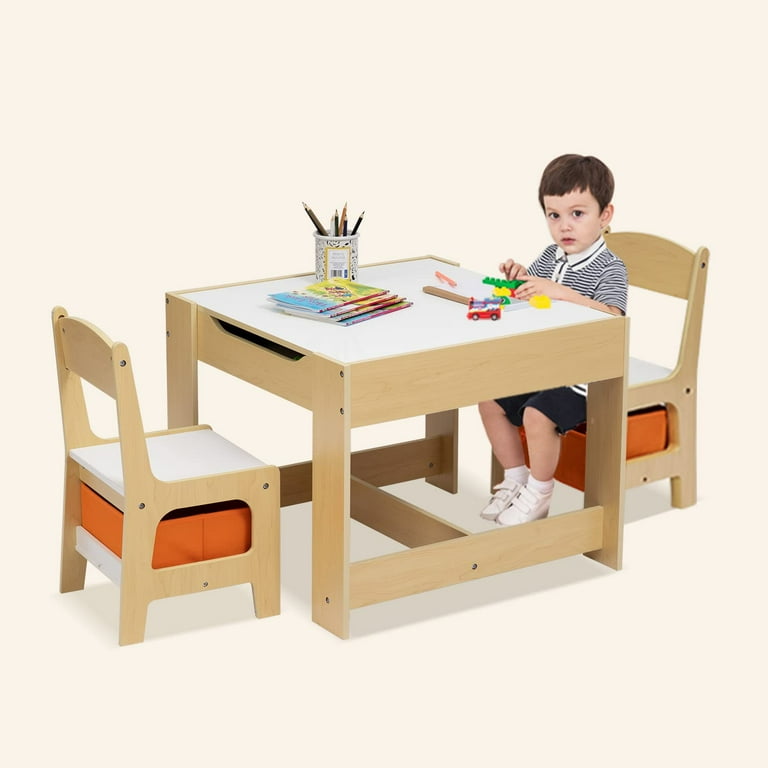 Lovin Hugin Kids Table and Chair Set 3 in 1 Wood Kids Activity