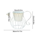thumbnail image 3 of White Iron Wrought Watering Can Flower Pot Decorative Iron Planter For Garden Or Balcony Wall Mount Rustic Farmhouse Style, 3 of 6