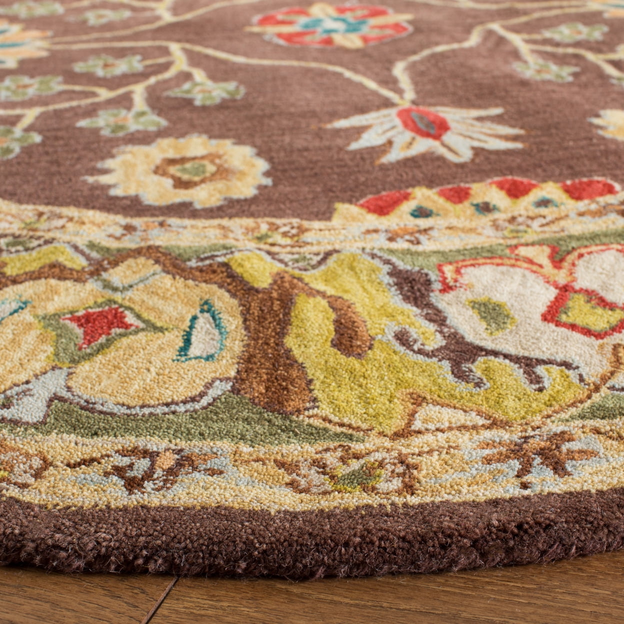 SAFAVIEH Anatolia Sandy Floral Area Rug, Brown/Gold, 9'6" x 13'6"