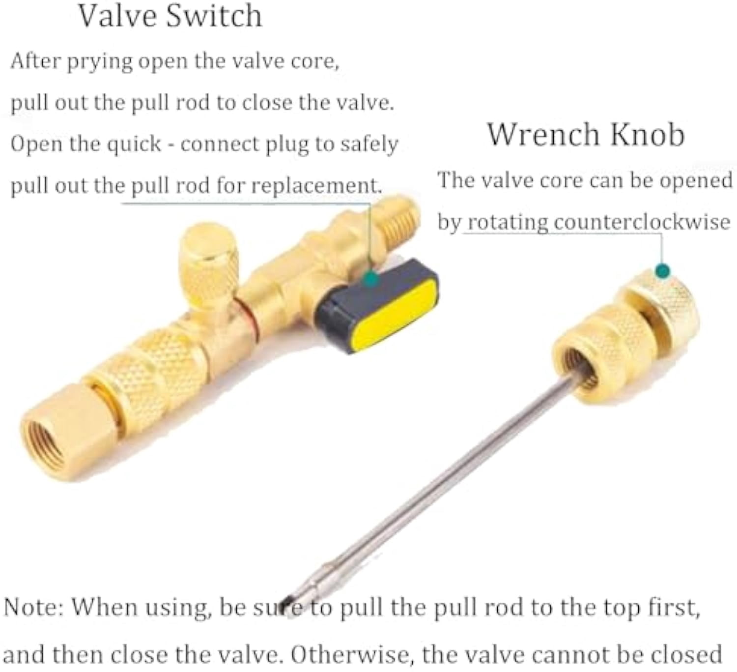 Home & Auto AC Valve Core Remover Installer Tool, High Low Pressure Ac Refrigerant Valve Core Quick Removal Tool Kit, for R134A Refrigerant Air Conditioner System (Type D)